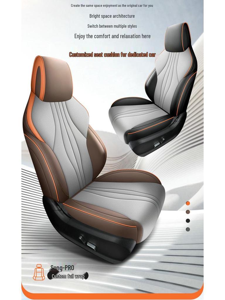 Song PRO Cartoon Leather Car Seat Cushion, Five-Seat Model, All-Season Use