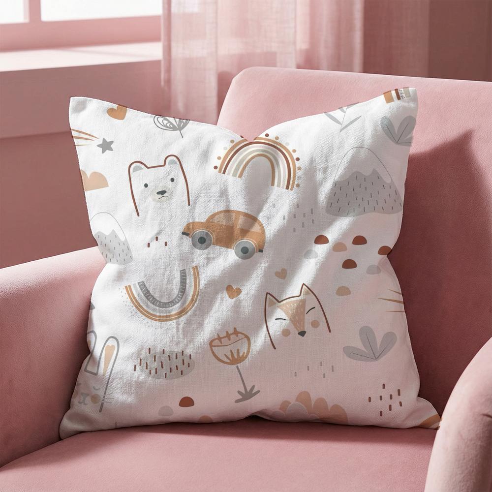 Cute Texture Cushion Cover MultiScene Pillow Cover for Home Car Reversible Soft Durable for Daily Use