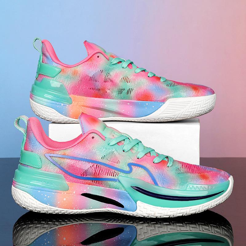 Jugend Dämpfung Rebound Low-Top Tatsächlicher Kampf Basketballschuhe Herren und Damen Vielseitig Abriebfest Rutschfest Student Atmungsaktiv Sport Runni