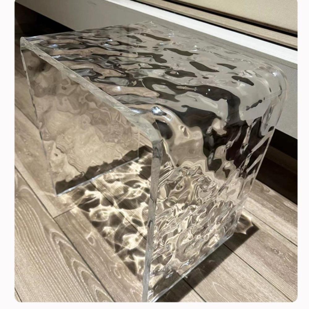Water Ripple Acrylic Stool, Shoe Changing Stool, Footstool, Bathroom Stool, Makeup Stool, Leisure Seat Chair, Furniture