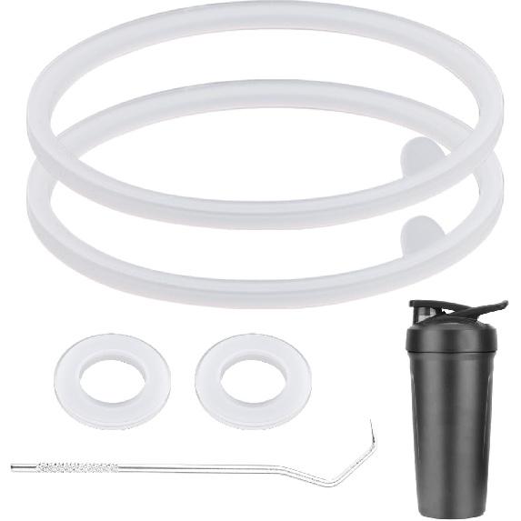 4pcs Lid Gasket Replacement for Blender Bottle Strada Flip Shaker Cup Water Bottle Parts Accessories with Hook, Silicone Seal Ring for Blenderbottle