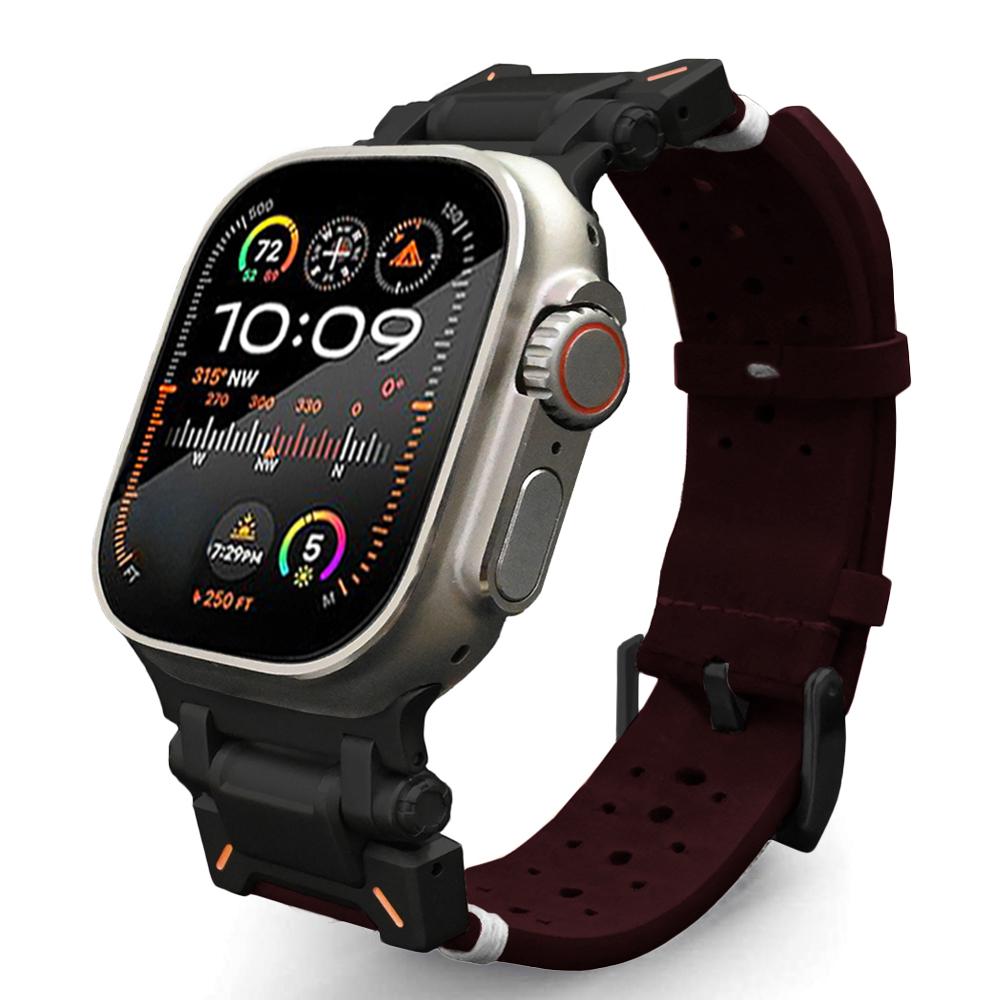 Titanium Color Band for Apple Watch Ultra 3 2 49mm Genuine Leather Strap for iWatch Series 11 10 9 8 se 46mm 45mm 44mm Bracelet