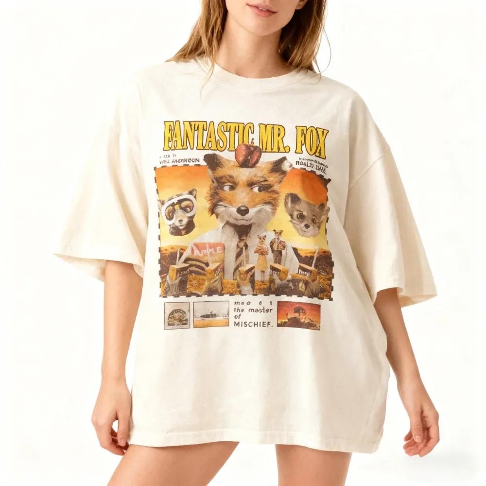 Fantastic Mr Fox Wes Anderson Film Roald Dahl Mr Fox Wes Anderson Film Maglietta Magliette Film Maglietta Unisex Unisex Donna Tutte le Stagioni