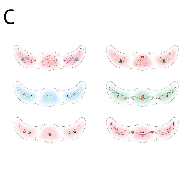 

6 Sheets Santa Claus Bell Snowman for Festival Party Christmas Holographic Glitter Freckles Temporary Tattoo Stickers