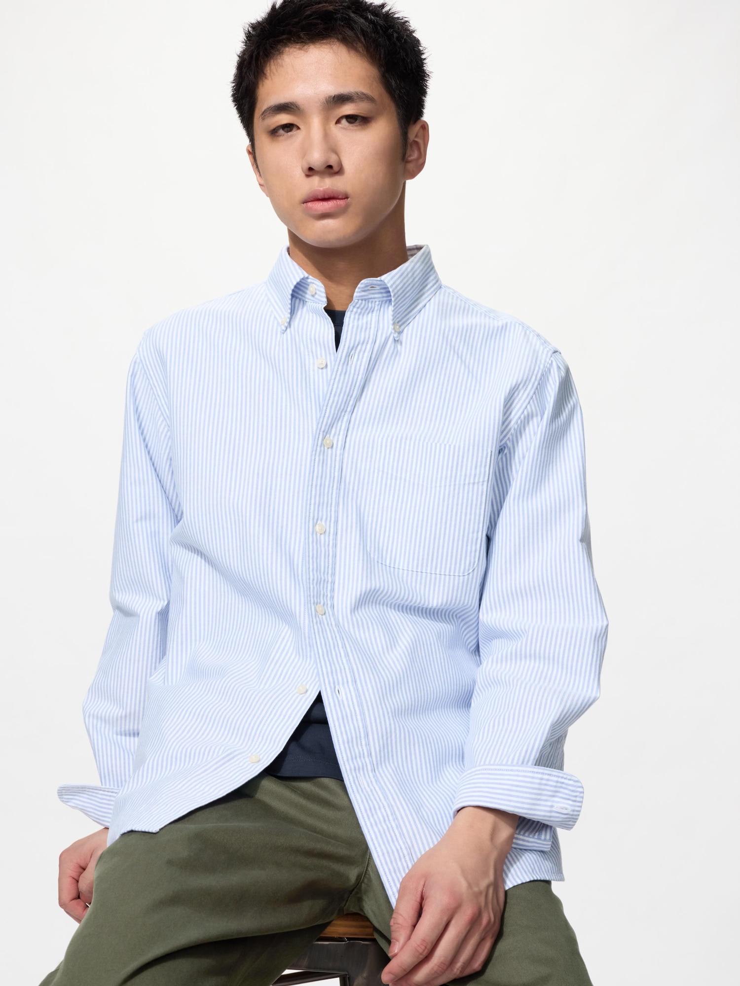 Uniqlo Oxford Shirt  Stripe 65 BLUE/UNISEX