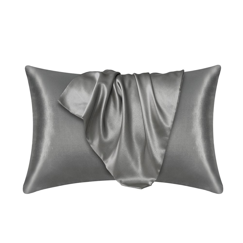 

Silk Pillowcase White Black Grey Blue Bed Ornamental Satin Hair Beauty Pillow Covers Luxurious Comfortable Household Bedding Cases 2PCx51x66cm(20x26in)