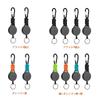 [Vencede] reel keychain Elastic reel type key reel With carabiner super lightweight For hanging name tags set of 4 black