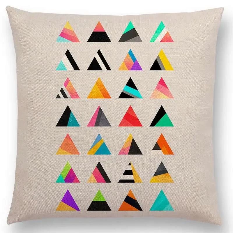 New Abstract Colourful Geometric Pattern Sweet Watercolor Dream Square Round Triangles Gorgeous Cushion Cover Throw Pillow Case