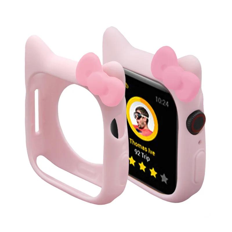 Weiche Silikon-Schutzhülle Bumper für Apple Watch 11 10 9 8 7 46mm 41 45 38 42mm Niedliche Cartoon-Schutzhülle für iWatch 6 5 SE 40mm 44