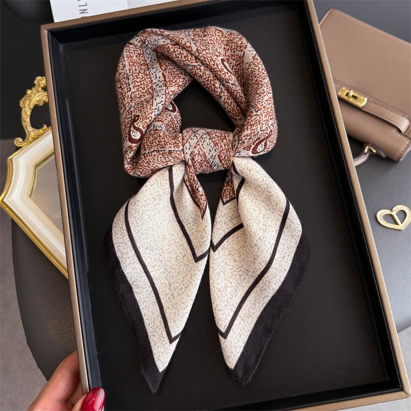 New Cashew Print Female Neck Scarf Cotton Linen Feeling Women Hair Scarves Foulard Head Band Shawls Wraps Neckerchief Bandana