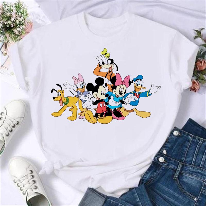 2025 New Popular Kawaii Disney T-shirt Cartoon Women Disney T-shirt Fun Top Fashion Women's T-shirt