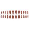 24 Stück Sargform Aufdrücknägel Herbst Winter Falsche Nägel Glitzer Diamant Aufklebenägel Französische Nagelkunst