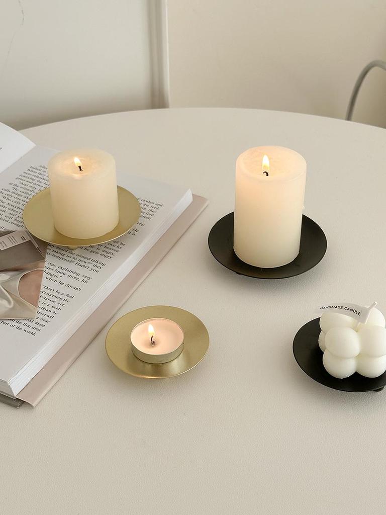 European Retro Wrought Iron Candle Holder and Jewelry Display Tray