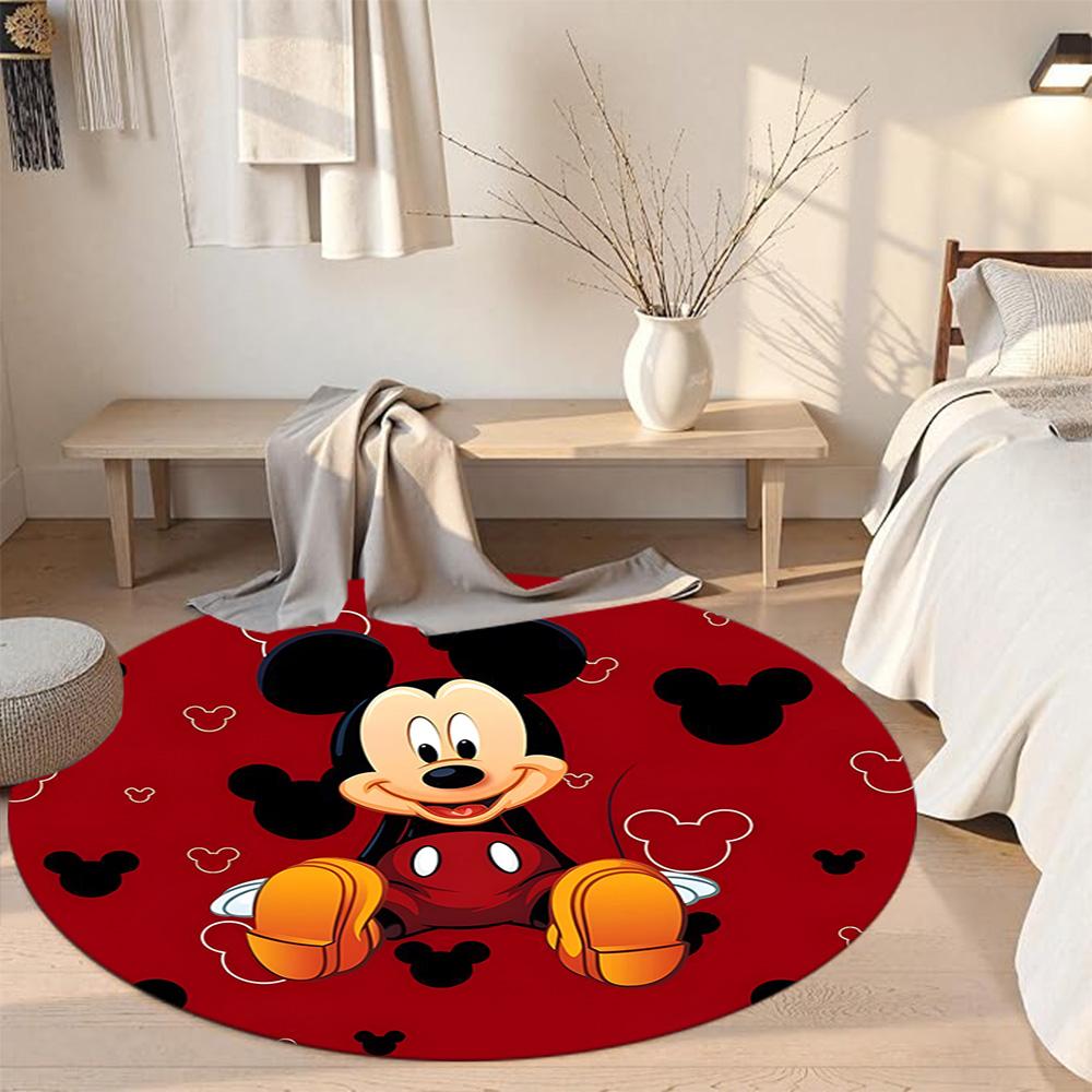 Minnie Mouse Round Floor Rug Design for Dormitory Living Rooms Foyer Balcony Anti-slip Round Rug Office home decor Perfect Gift for Friends Family