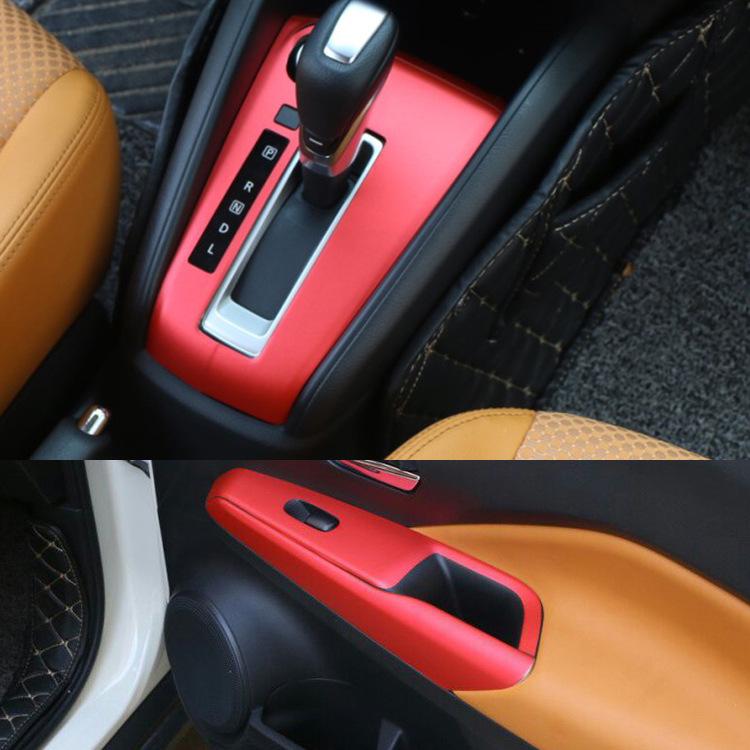 Nissan Kicks Carbon Fiber Interior Stickers: Center Console & Gear Protection Film