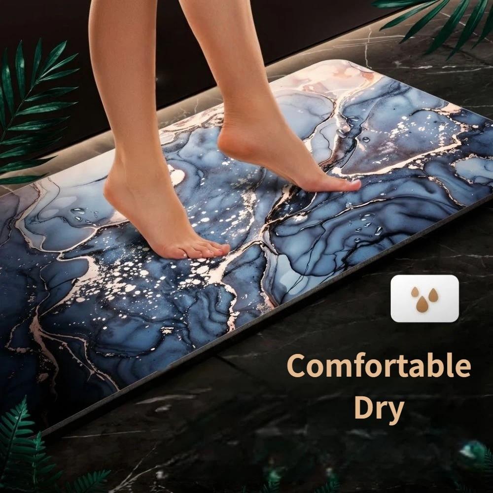 Marble Pattern Toilet Rug Set Anti-slip Toilet Door Mat New Bathroom Carpet Set Home