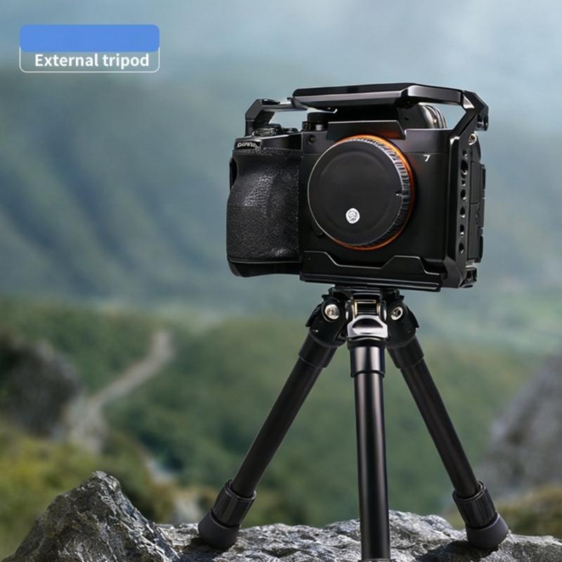 Professional Camera Cage Camera Full Cage Lightweight for A7M4 A7M5 A7R5 Aluminum Video Rig Button Cold Shoe QR Base Accessories