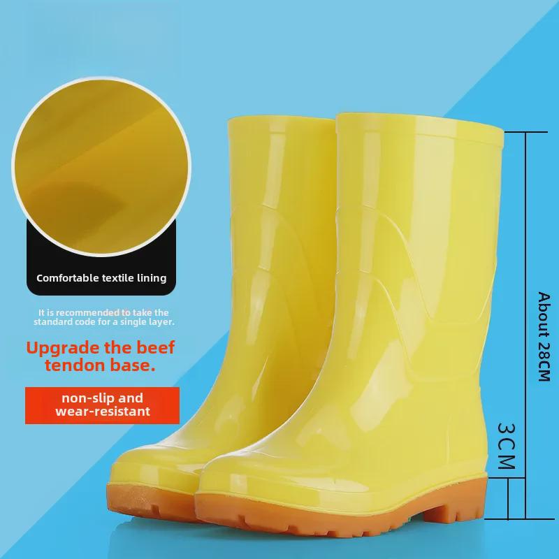 Yellow Food & Work Boots: Farm, Labor, Kitchen, Sanitation, Rain-Ready with Tendon Soles