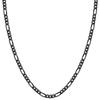Gin No Oxidized Figaro Length Width Dark Silver 925 Necklace Chain Only [Shinjuku Kura] Chain, 40-60cm (55cm), 2.4mm, Chain, SV925,