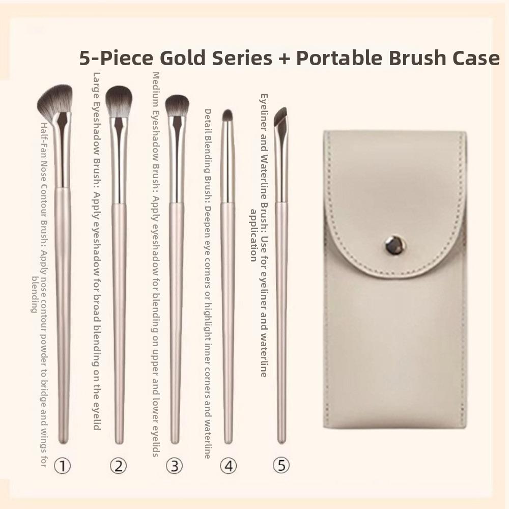 Angled Triangle Cosmetics Brushes Tools Kits Gold Eye Makeup Brush Makeup Brushes Set Women