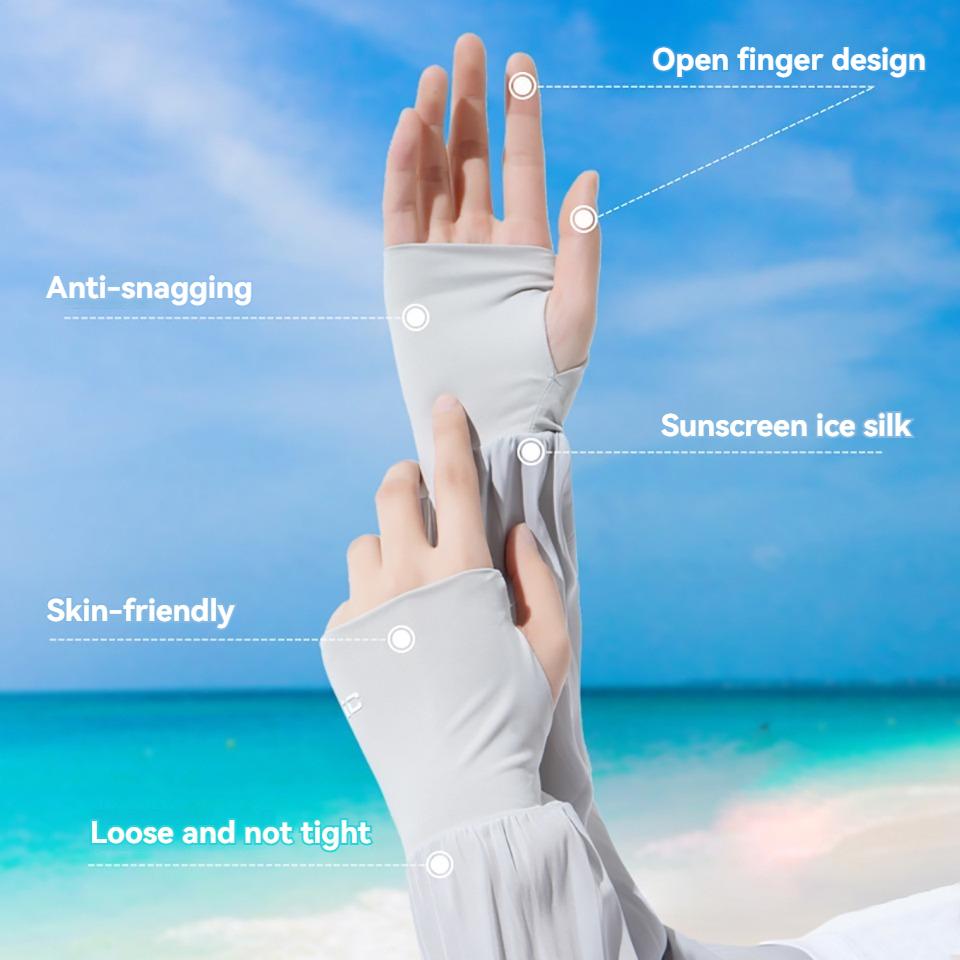 1Pair Summer Sunscreen Sleeve Half Finger Ice Breathable Anti-slip UV Sunscreen Gloves Outdoor Cycling And Driving Unisex