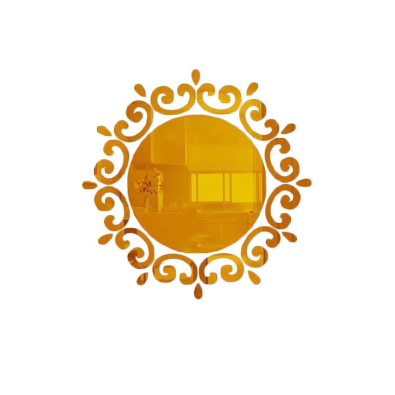 3D Sun-Shaped Acrylic Mirror Wall Sticker - Self-Adhesive Decorative Accent for Bedroom and Living Room