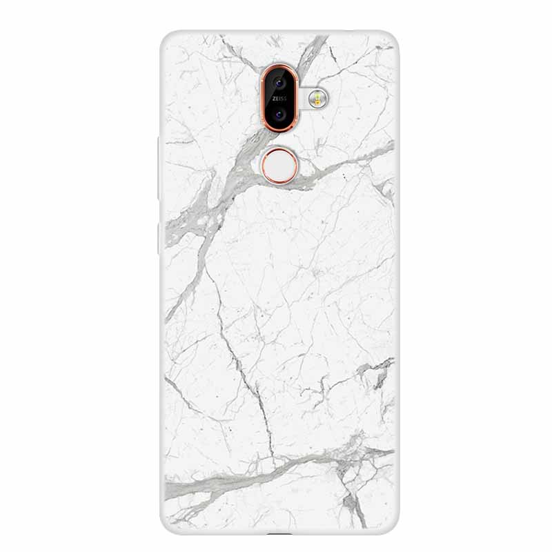 För Nokia 7 Plus Fodral Marmor Mjuk Silikon Baksida Telefonfodral Modefodral Coque Nokia7 Plus Stötsäkert Fundas