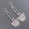 Morganite Gemstone 925 Sterling Silver Handcrafted Jewelry Dangle Earrings 2.2" EE-68-2