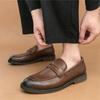 Britain Gentleman Designer Pointed Slip on Wedding Shoes for Men Black Brown Penny Loafter Formal Dress Footwear Zapatos Hombre