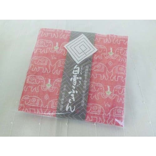 Snow White Yuzen Dishcloth, Made In Japan, Buddha Design, Ruby Red