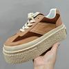 "2024 Autumn Women's Thick-Soled White Platform Sneakers - Stylish, Breathable Biscuit Casual Shoes"