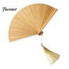 Handheld Folding Fan Vintage Japanese Bamboo Fan, Elegant with Tassels, Kimono Cheongsam Accessory Cooling Portable Oriental Style for Dancing