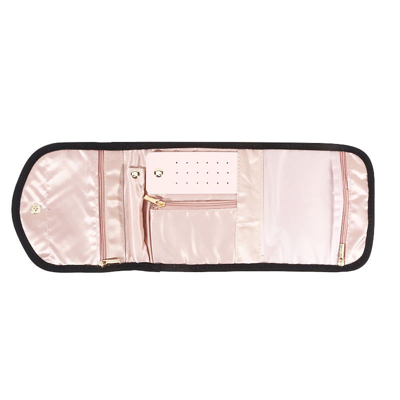 Luxury Portable Jewelry Organizer Bag - Travel Jewelry Case with Zipper Pockets for Earrings Necklaces Rings Gift Ready