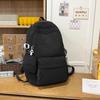 Schoolbag New Solid Color Backpack Large Capacity Korean Version Junior High School High School Student Schoolbag Women's Simple Fashion Versatile 