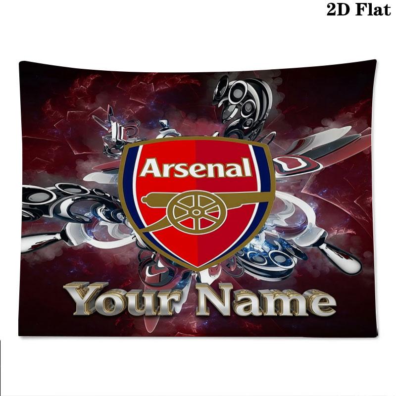 Arsenal F Custom Name Wall Tapestry Aesthetic Wall Hanging Printed Fabric Blanket Decorative Tapestries for Bedroom Living Room Home Decor