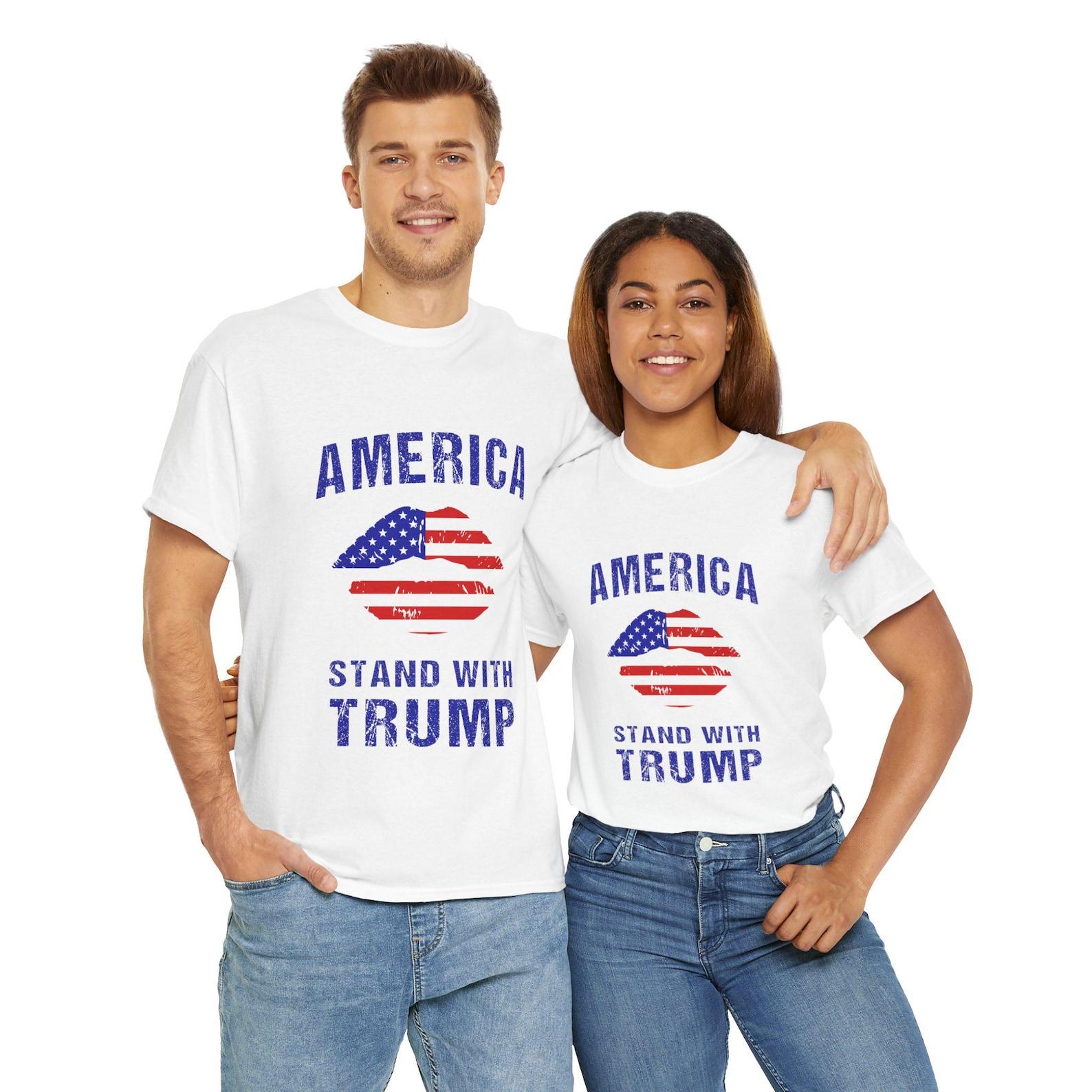 American Stand with Trump Tee Shirt: Unisex Heavy Cotton 3XL