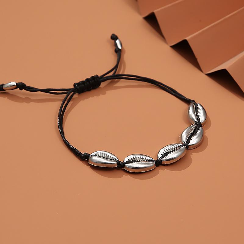 Cavigliera e Bracciale Regolabili in Stile Etnico Bohemien con Conchiglie - Accessori da Donna Cross-Border