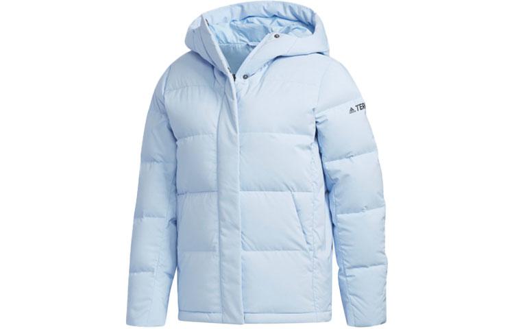 Adidas Down Jackets Women s Bright Blue Hooded Moderate Other FJ9232 L