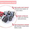 5V 3A Black Wire Connector for Auto 3C Household Appliances Type-C Female Socket Connector Waterproof Jack Female Charging Port