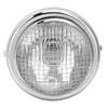 7in 55W Motorcycle Grill Headlight Vintage Style High Low Beam Halogen Head Lamp Electroplate ShellTransparent Glass