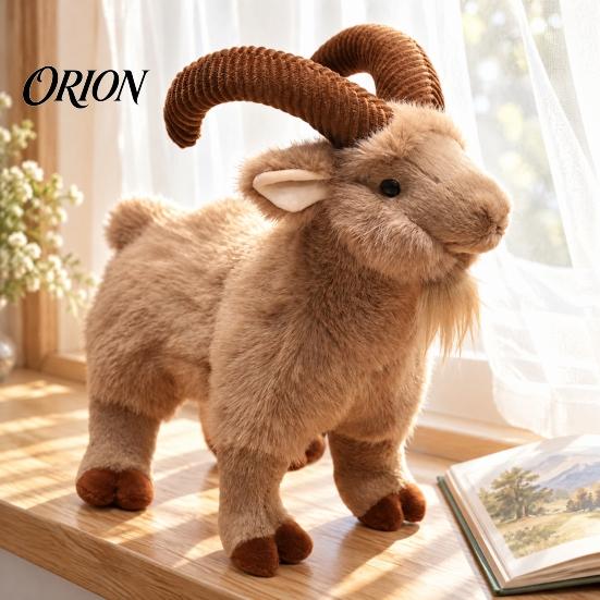 Cozy Sleeping Pillow Fluffy Goat Plush Toy, Cartoon Animal Stuffed Sheep Doll, Soft Polyester Fiber Doll Cuddly Companion for Kids Collectors Holiday
