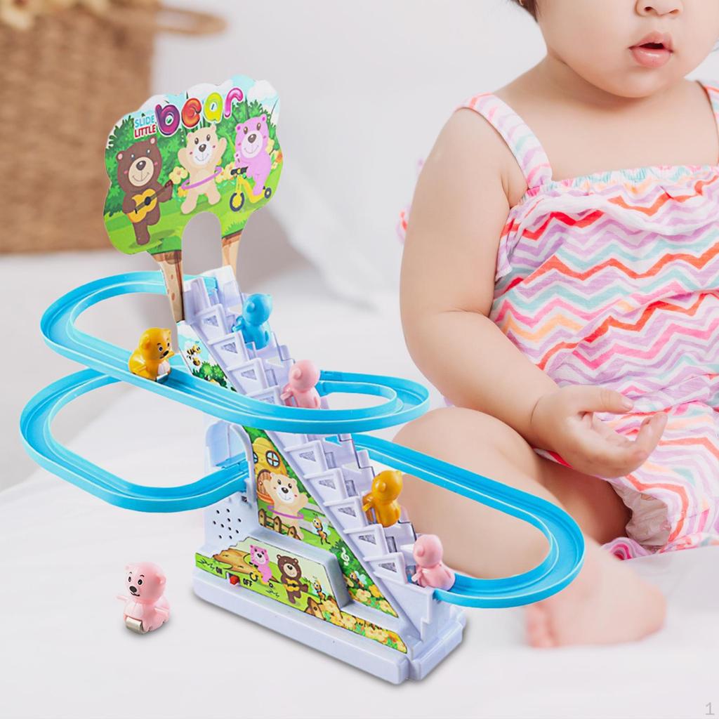 Chasing Playset with Race Track And Climbing Slide for Kids