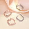 High-quality 925  Silver Crystal Fashion Circle Hoop Earrings for Woman Wedding Party Gift  Street Versatile Jewelry