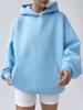Women's Fashion Solid Color Hooded Loose Plug Sleeve Drawstring Loose Sweatshirt