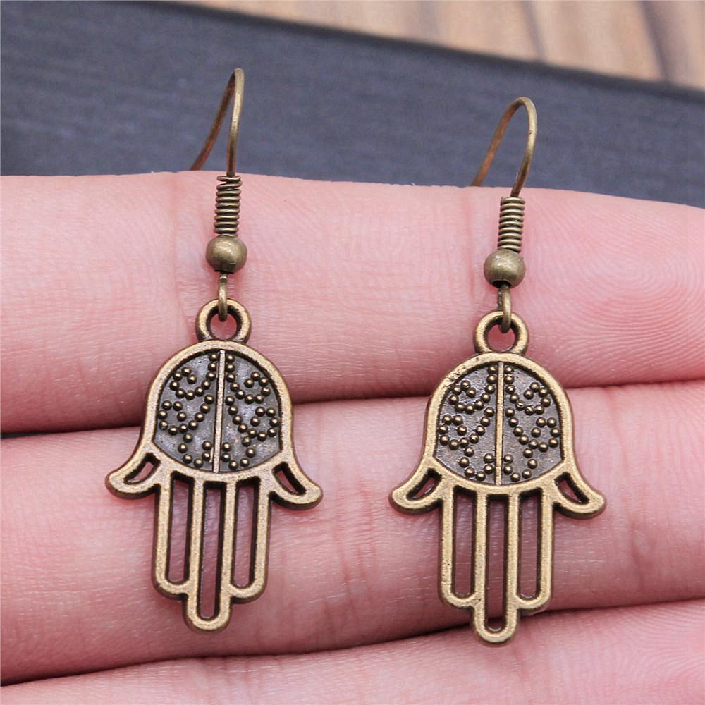 Trendy and Elegant Evil Eye Hand Talisman Amulet Drop Earrings Lucky Graduation Gift for Date Nights