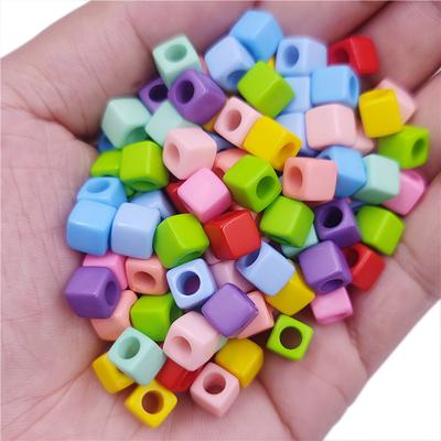 Candy Color Mixed Acryl Big Hole Square Beads Charms Armband Halskette Herstellung DIY Zubehör