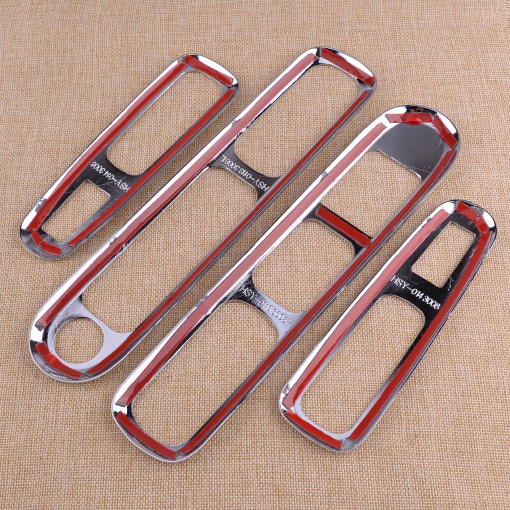 CITALL Silver Car Door Armrest Panel Handle Holder Window Lift Switch Button Cover Trim For Peugeot 3008 2009 - 2013 2014