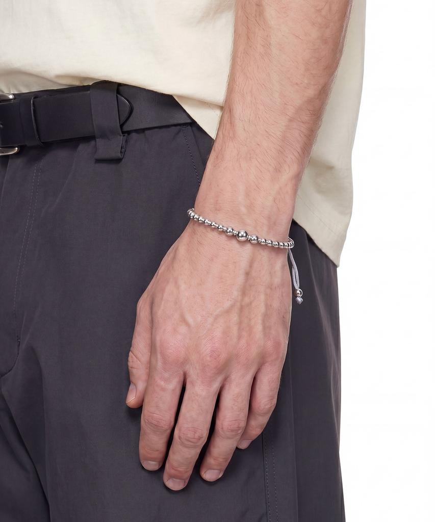 Undercontrol Studio Stainless Steel Bead Adjustable Women'S Bracelet Stainless Bead Bracelet / Silver