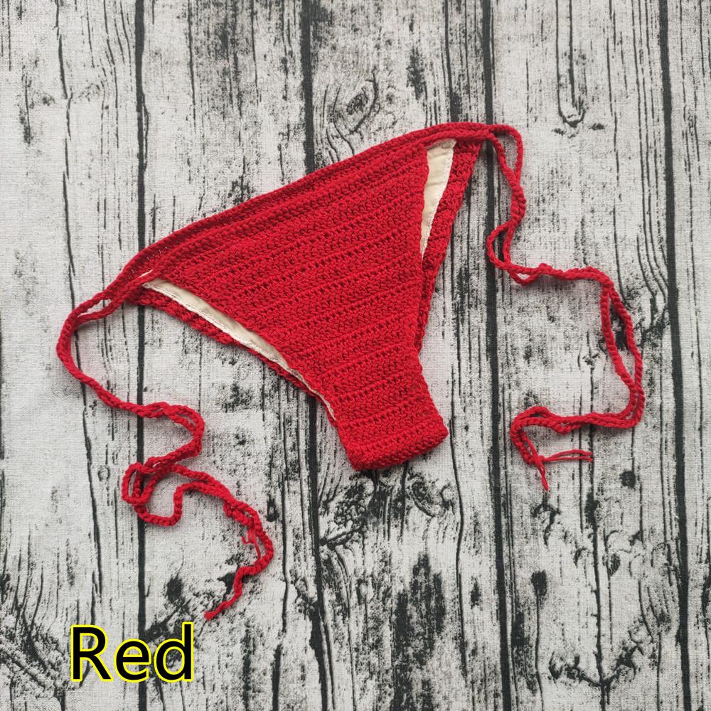 Ručně háčkované šortky od bikin na zavazování s podšívkou