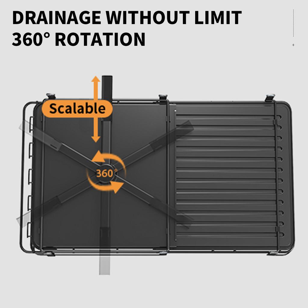 Flat Wire Edge Telescopic Dish Rack (with Cup Holder)